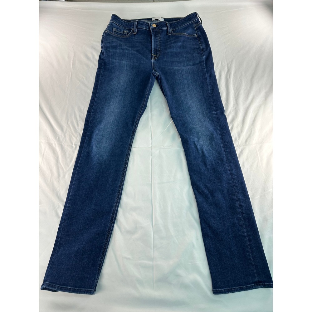 Jen7 by 7 For All Mankind Slim Straight Leg Jeans Dark Wash Blue Womens Size 10